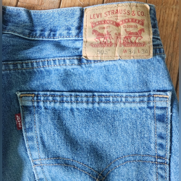 Levi's 505 Men's Jeans 34/34 Made in Mexico Red Tab - Picture 6 of 10